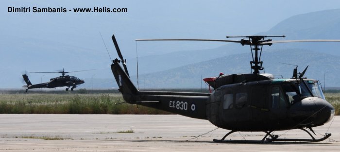 Helicopter Bell UH-1H Iroquois Serial 9934 Register ES830 used by Elliniki Aeroporia Stratou HAA (Hellenic Army Aviation). Aircraft history and location