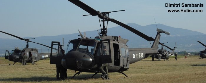 Helicopter Bell UH-1D Iroquois Serial 5432 Register ES834 used by Elliniki Aeroporia Stratou HAA (Hellenic Army Aviation). Aircraft history and location