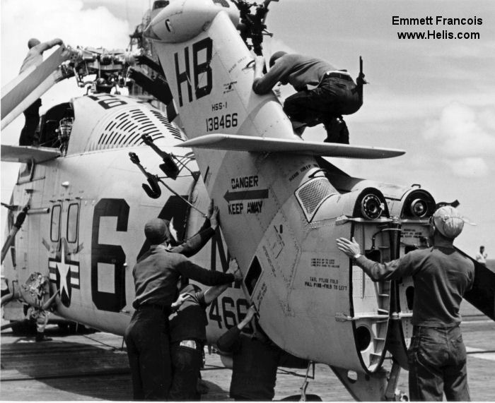 Helicopter Sikorsky HSS-1 / SH-34G Seabat Serial 58-145 Register 8466 H-69 138466 used by Lao People's Armed Forces ,Air America ,Không lực Việt Nam Cộng hòa KLVNCH (South Vietnam Air Force (1955-1975)) ,US Navy USN. Built 1955. Aircraft history and location