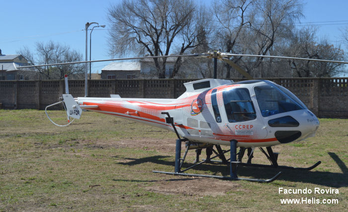 Helicopter Enstrom 480B Serial 5164 Register LV-FQP N491ZE used by Centro Cooperativo de Rescate y Emergencias Portuarias CCREP (Gral San Martin Port Emergency Services) ,Enstrom. Aircraft history and location