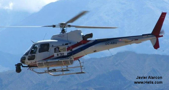 Helicopter Eurocopter AS350B3 Ecureuil Serial 4943 Register CC-ABU used by Suma Air. Aircraft history and location