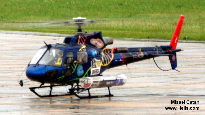 Helicopter Eurocopter AS350B3 Ecureuil Serial 7157 Register CC-AEM used by Ecocopter. Aircraft history and location