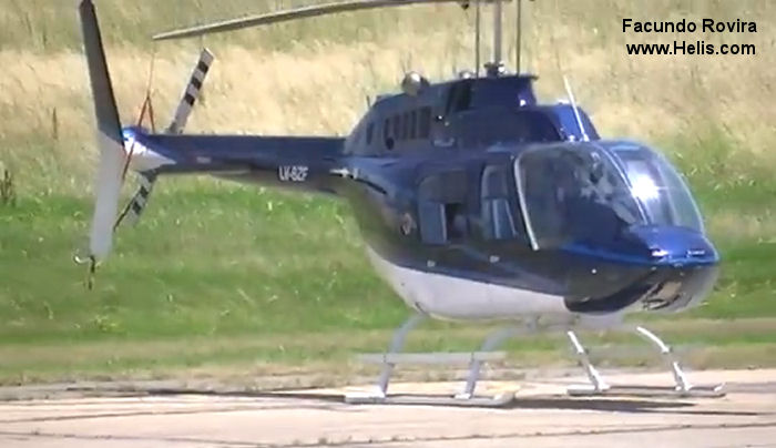 Helicopter Bell 206B-3 Jet Ranger Serial 4664 Register LV-BZF LQ-BZF used by Policias Provinciales (Argentine Provinces Police Units). Built 2008. Aircraft history and location