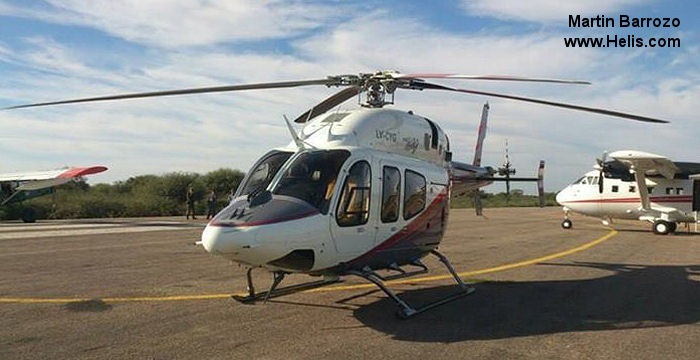 Helicopter Bell 429 Serial 57064 Register LV-CYG N455QW used by Gobiernos Provinciales Gobierno de Salta (Salta Province Government) ,Bell Helicopter. Built 2011. Aircraft history and location