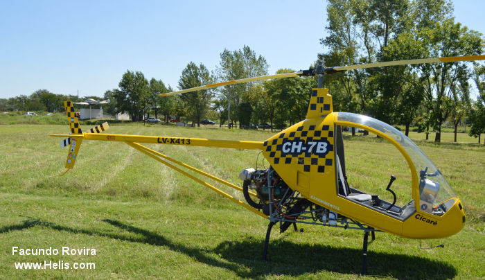 Helicopter Cicaré ch-7 angel Serial 002 Register LV-X413. Aircraft history and location