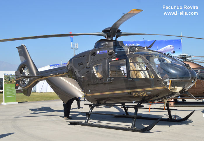 Helicopter Eurocopter EC135T1 Serial 0219 Register CC-CGL. Aircraft history and location