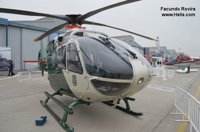 Helicopter Eurocopter EC135P2+ Serial 0768 Register C-26 used by Carabineros de Chile (Chilean Gendarmerie). Built 2009. Aircraft history and location