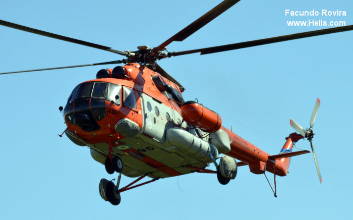 Helicopter Mil Mi-171E Serial 171E00032105702U Register H-95 used by Fuerza Aerea Argentina FAA (Argentine Air Force). Aircraft history and location