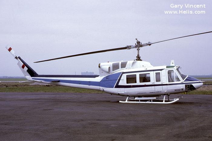 Helicopter Bell 212 Serial 30502 Register C-FYWV PK-HMB PK-DBY N2227W used by Bell Helicopter Canada ,PT Dirgantara Indonesia PTDI (Indonesian Aerospace) ,Bell Helicopter. Built 1970. Aircraft history and location