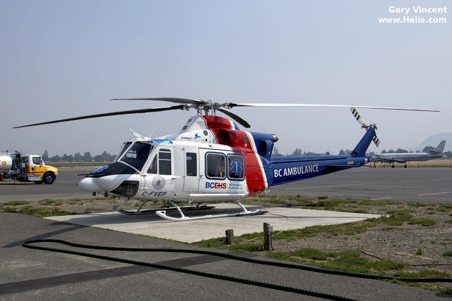Helicopter Bell 412EP Serial 36433 Register C-FVEP 5N-BML G-OIBU N6587U used by Summit Helicopters ,Bristow Helicopters Nigeria BHN ,Bristow ,Bristow US. Built 2007. Aircraft history and location