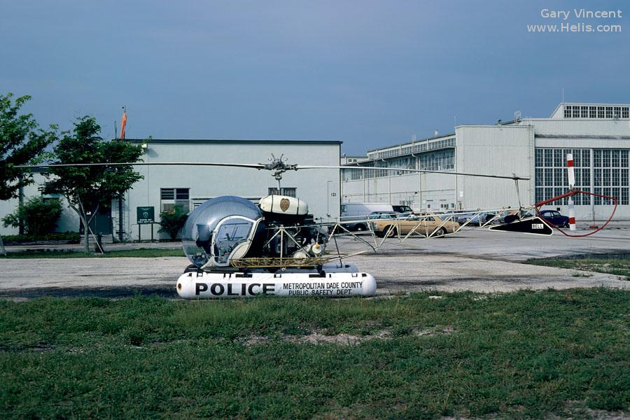 Helicopter Bell 47G-3 Serial 6827 Register N8185J used by MDPD (Miami-Dade Police Department). Built 1972. Aircraft history and location