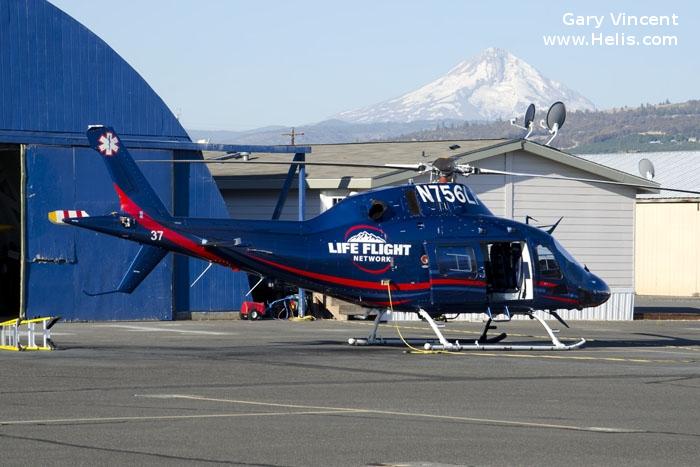 Helicopter AgustaWestland AW119Kx Koala Serial 14837 Register N756LF used by LFN (Life Flight Network) ,AgustaWestland Philadelphia (AgustaWestland USA). Built 2015. Aircraft history and location