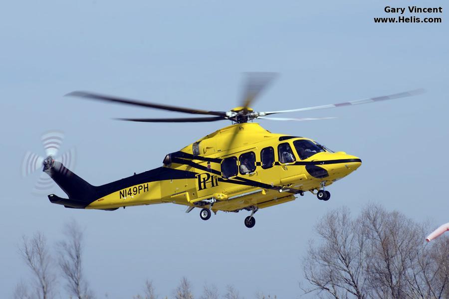 Helicopter AgustaWestland AW139 Serial 41303 Register N149PH used by PHI Inc. Aircraft history and location
