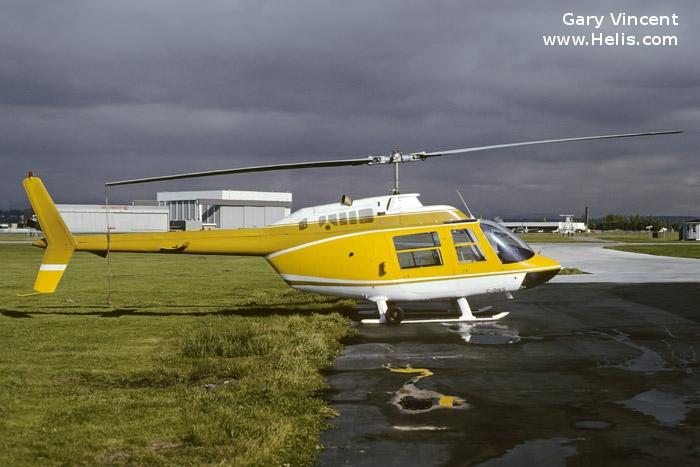 Helicopter Bell 206B-2 Jet Ranger Serial 1483 Register C-GIKS. Built 1974. Aircraft history and location