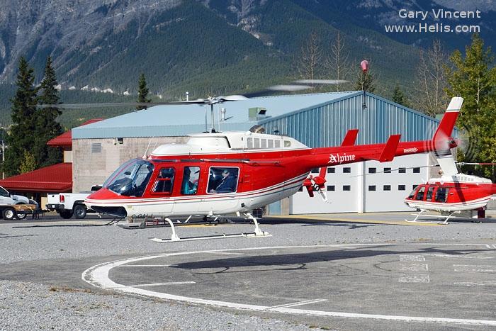 Helicopter Bell 206L-3 Long Ranger Serial 51010 Register C-GALJ used by Alpine Helicopters. Aircraft history and location
