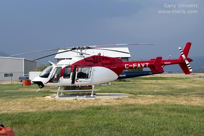 Helicopter Bell 407 Serial 53697 Register C-FAVT N407DG C-DEXW used by Canadian Helicopters Ltd ,LVMPD (Las Vegas Metropolitan Police Department) ,Bell Helicopter Canada. Built 2006. Aircraft history and location