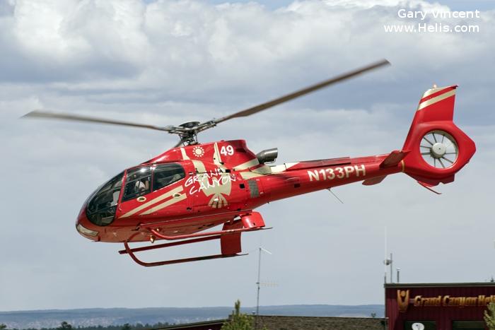 Helicopter Eurocopter EC130B4 Serial 3939 Register N133PH used by Papillon Grand Canyon. Aircraft history and location