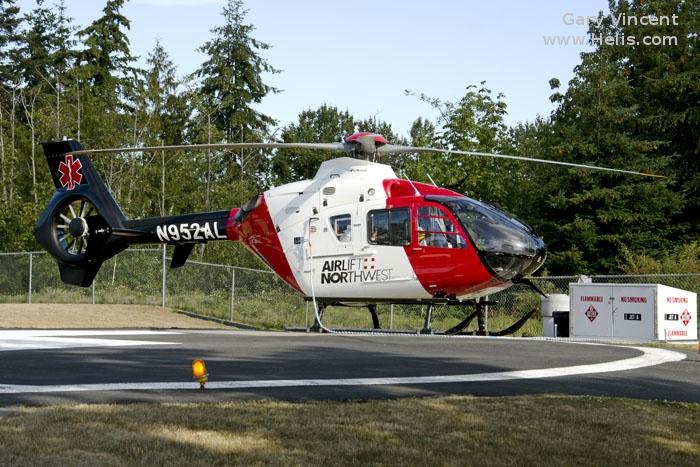 Helicopter Eurocopter EC135T2+ Serial 0627 Register N952AL used by Airlift Northwest ,Air Methods. Built 2007. Aircraft history and location