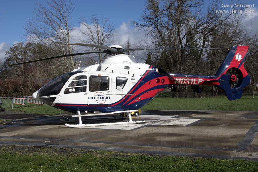 Helicopter Eurocopter EC135P1 Serial 0073 Register N831LF N311MS N5204N used by Northwest MedStar ,LFN (Life Flight Network). Built 1998. Aircraft history and location