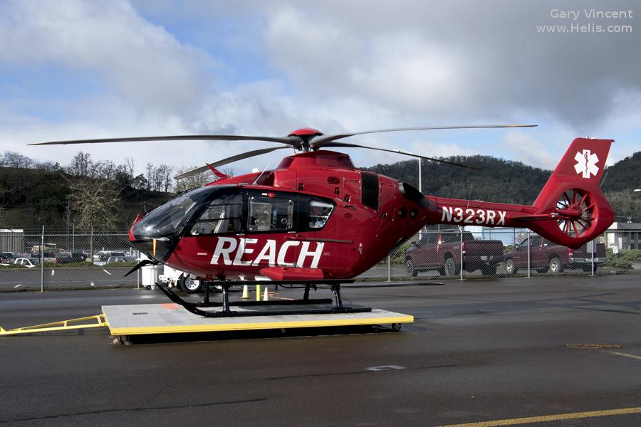 Helicopter Airbus H135 / EC135P3 Serial 1257 Register N323RX N512AH used by REACH Air Medical ,Airbus Helicopters Inc (Airbus Helicopters USA). Built 2017. Aircraft history and location
