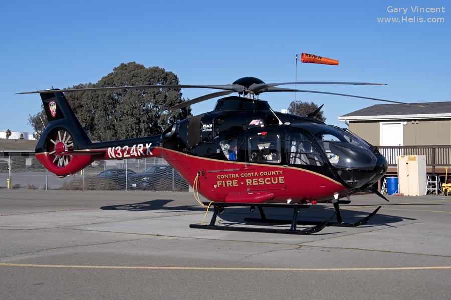 Helicopter Airbus H135 / EC135P3 Serial 1274 Register N324RX N530AH used by REACH Air Medical ,Fire EMS (Contra Costa Fire EMS) ,Airbus Helicopters Inc (Airbus Helicopters USA). Built 2018. Aircraft history and location