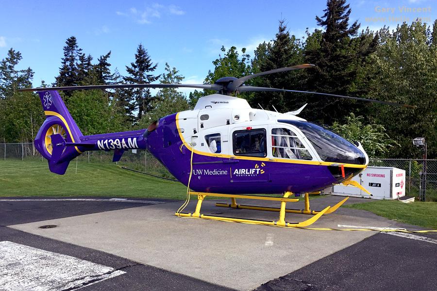 Helicopter Eurocopter EC135T2+ Serial 0655 Register N958AL N139AM used by Airlift Northwest ,Air Methods. Built 2008. Aircraft history and location