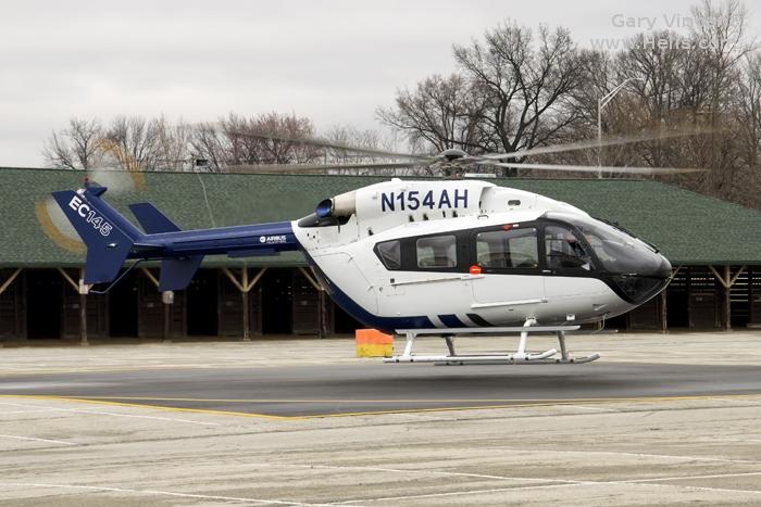 Helicopter Eurocopter EC145 Serial 9635 Register N635TJ N345KF N154AH used by JeffSTAT ,SLCH (St. Louis Children’s Hospital) ,Air Methods ,Airbus Helicopters Inc (Airbus Helicopters USA). Built 2013. Aircraft history and location