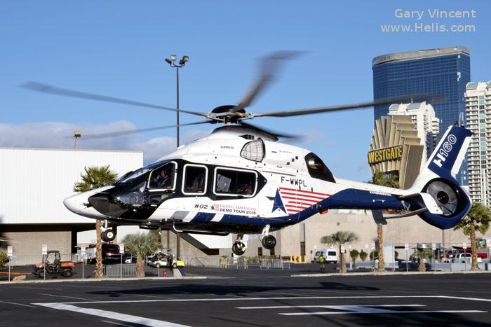 Helicopter Airbus H160 Serial PT2 Register F-WWPL used by Airbus Helicopters France. Built 2016. Aircraft history and location