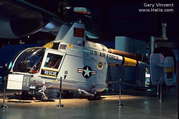 Helicopter Kaman H-43 Huskie Serial 87 Register 60-0263 used by US Air Force USAF. Aircraft history and location