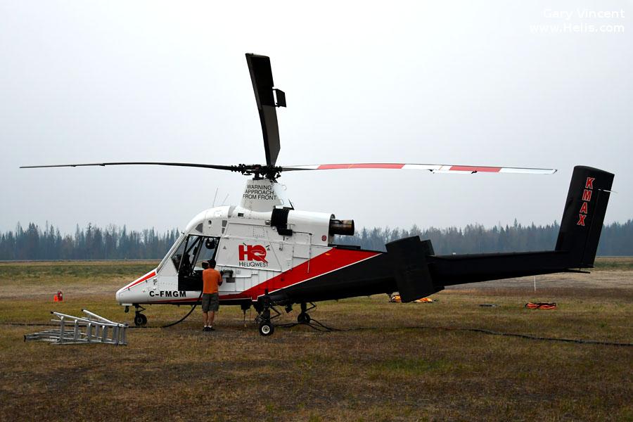 Helicopter Kaman K-MAX Serial A94-0013 Register C-FMGM N163KA used by HeliQwest ,Lakelse Air. Built 1995. Aircraft history and location