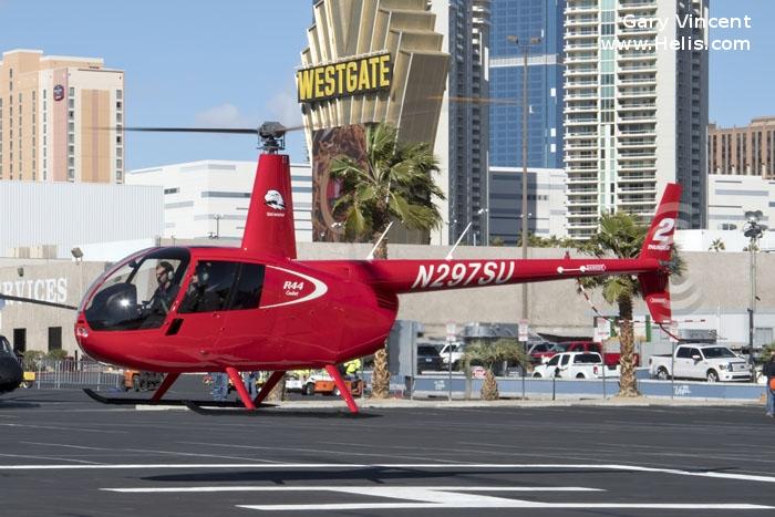 Helicopter Robinson R44 Cadet Serial 30017 Register N297SU used by SUU (Southern Utah University). Built 2017. Aircraft history and location