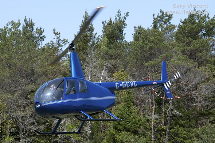 Helicopter Robinson R44 II Serial 12224 Register C-GCVC used by Heli-Inter. Built 2008. Aircraft history and location