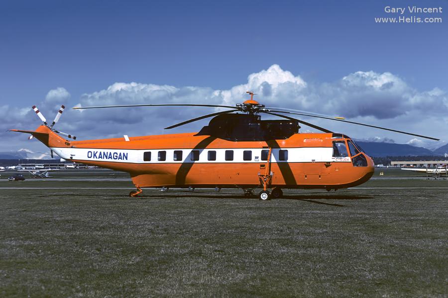 Helicopter Sikorsky S-61L Serial 61-425 Register N346AA N425HL C-GJDK N617PA used by Croman Corp ,Canadian Helicopters Ltd ,Okanagan Helicopters ,New York Airways. Built 1968. Aircraft history and location