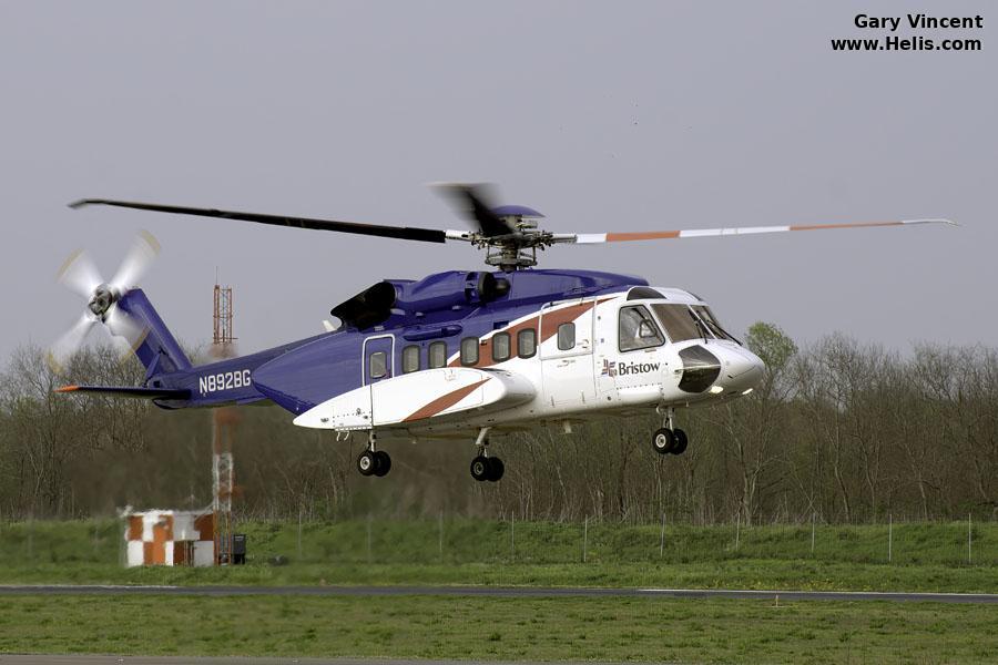 Helicopter Sikorsky S-92A Serial 92-0211 Register ZK-HEV N892BG N211MT used by Advanced Flight ,TVPX ,Bristow US. Built 2013. Aircraft history and location