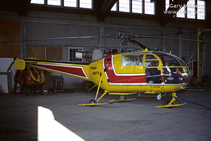 Helicopter Aerospatiale SA316B Alouette III Serial 2191 Register N316TX HB-XTX C-GTNI N67093 used by Heliswiss International AG HSI ,Trans North Helicopters. Built 1974. Aircraft history and location