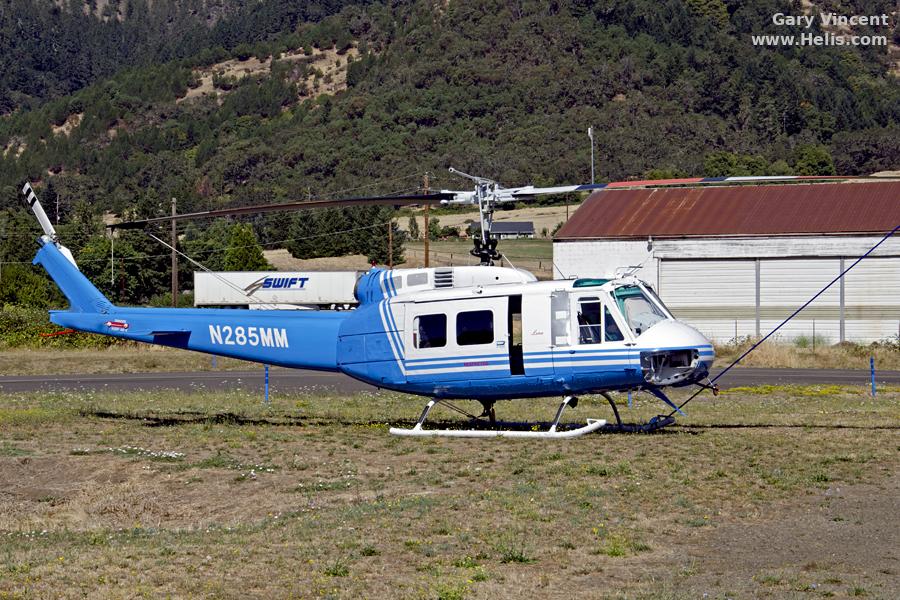 Helicopter Bell UH-1D Iroquois Serial 5073 Register N285MM N132AR 65-10029 used by Blackcomb Helicopters ,US Army Aviation Army. Aircraft history and location