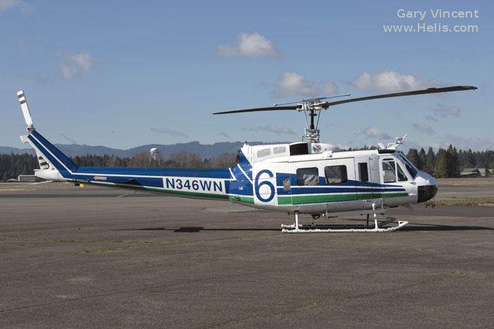 Helicopter Bell UH-1H Iroquois Serial 12318 Register N346WN 70-15708 used by US Forest Service USFS ,State of Washington ,US Army Aviation Army. Built 1970. Aircraft history and location