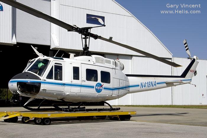 Helicopter Bell UH-1H Iroquois Serial 13467 Register N418NA 73-21779 used by NASA (National Aeronautics and Space Administration) ,US Army Aviation Army. Aircraft history and location