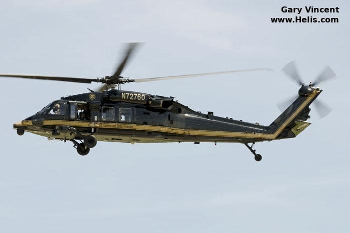 Helicopter Sikorsky UH-60M Black Hawk Serial 70-3272 Register N72760 used by US Department of Homeland Security DHS. Aircraft history and location