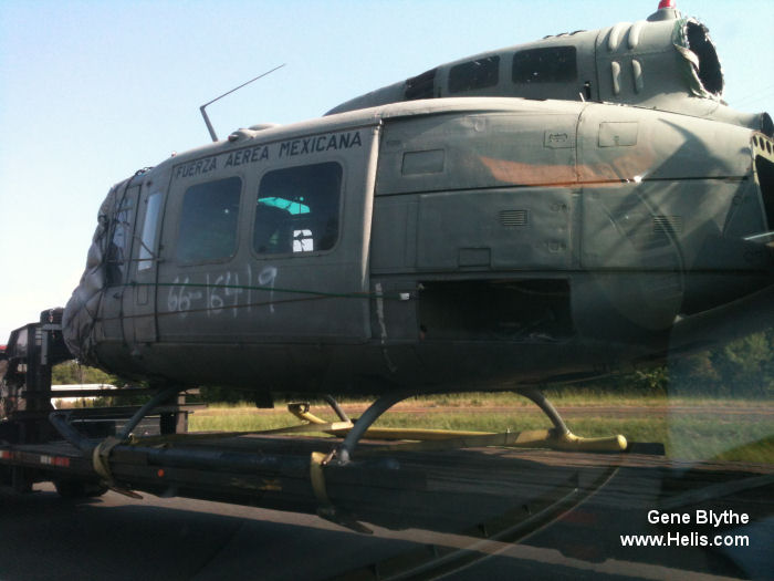 Helicopter Bell UH-1D Iroquois Serial 8613 Register 66-16419 N359SD used by US Department of State ,Fuerza Aerea Mexicana (Mexican Air Force) ,US Army Aviation Army. Aircraft history and location