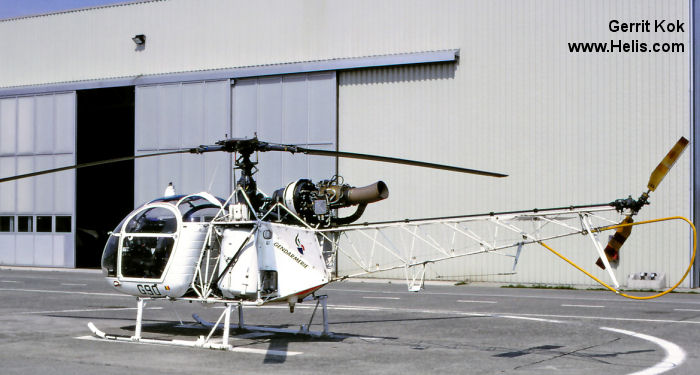Helicopter Aerospatiale SA318C Alouette II Serial 1991 Register G-90 used by Federale Politie / Police Fédérale (Belgian National Police). Aircraft history and location