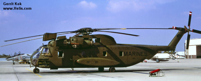 Helicopter Sikorsky CH-53A Sea Stallion Serial 65-093 Register 153707 used by US Marine Corps USMC. Aircraft history and location