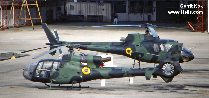 Helicopter Aerospatiale SA342L Gazelle Serial 1876 Register E-346 used by Ejercito Ecuatoriano (Ecuadorian Army). Aircraft history and location