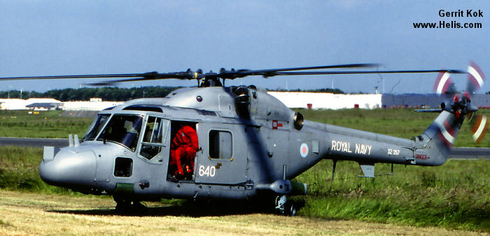 Helicopter Westland Lynx  HAS2 Serial 103 Register XZ257 used by Fleet Air Arm RN (Royal Navy). Built 1979. Aircraft history and location