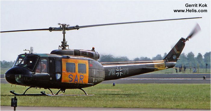 Helicopter Dornier UH-1D Serial 8131 Register 70+71 used by Luftwaffe (German Air Force). Aircraft history and location