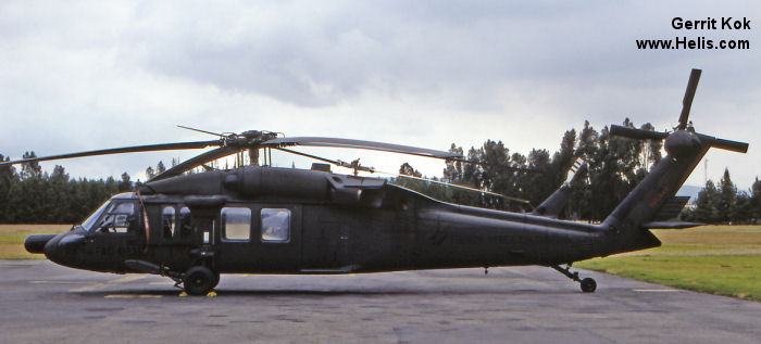 Helicopter Sikorsky UH-60L Black Hawk Serial  Register FAC4123 used by Fuerza Aerea Colombiana FAC (Colombian Air Force). Aircraft history and location