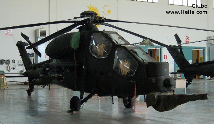 Helicopter Agusta A129CBT Serial 29067 Register MM81435 used by Aviazione dell'Esercito AVES (Italian Army  Aviation). Aircraft history and location