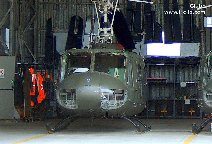 Helicopter Agusta AB205A-1 Serial 4131 Register MM80534 used by Aviazione dell'Esercito AVES (Italian Army  Aviation). Aircraft history and location