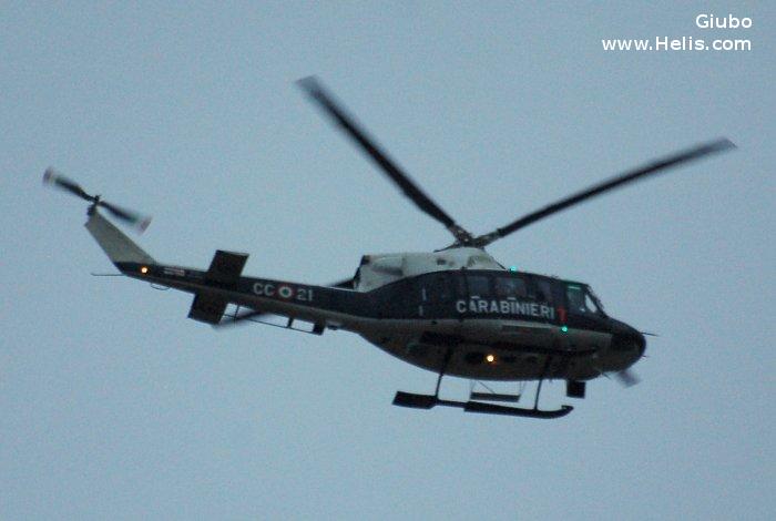 Helicopter Agusta AB412SP Serial 25625 Register MM81438 used by Carabinieri (Italian Gendarmerie). Aircraft history and location