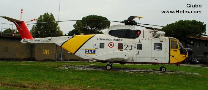 Helicopter Agusta AS-61R Serial 6216 Register MM80989 used by Aeronautica Militare Italiana AMI (Italian Air Force). Aircraft history and location